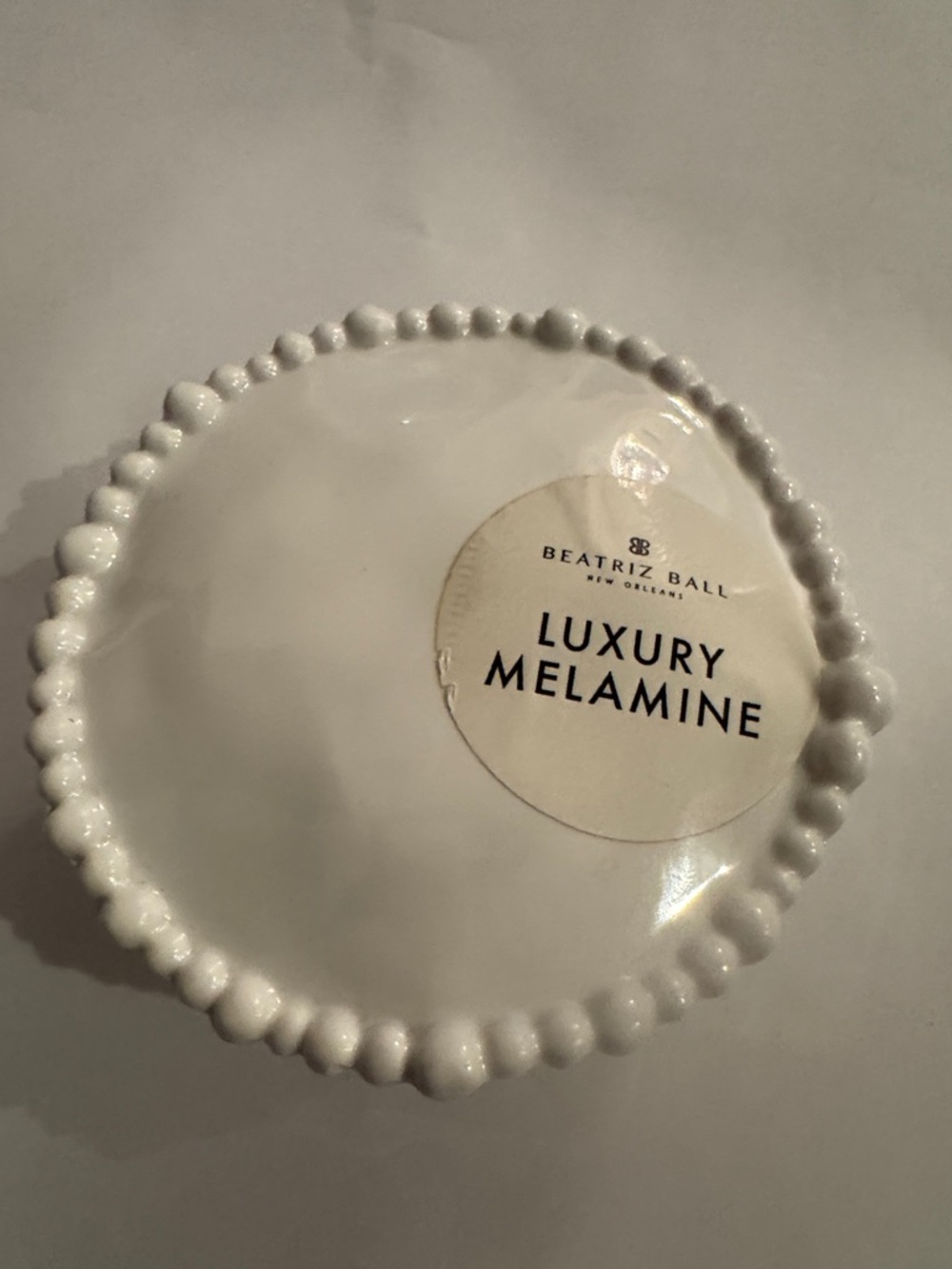 Beatriz Ball Luxury Melamine Round Serving Bowl - White